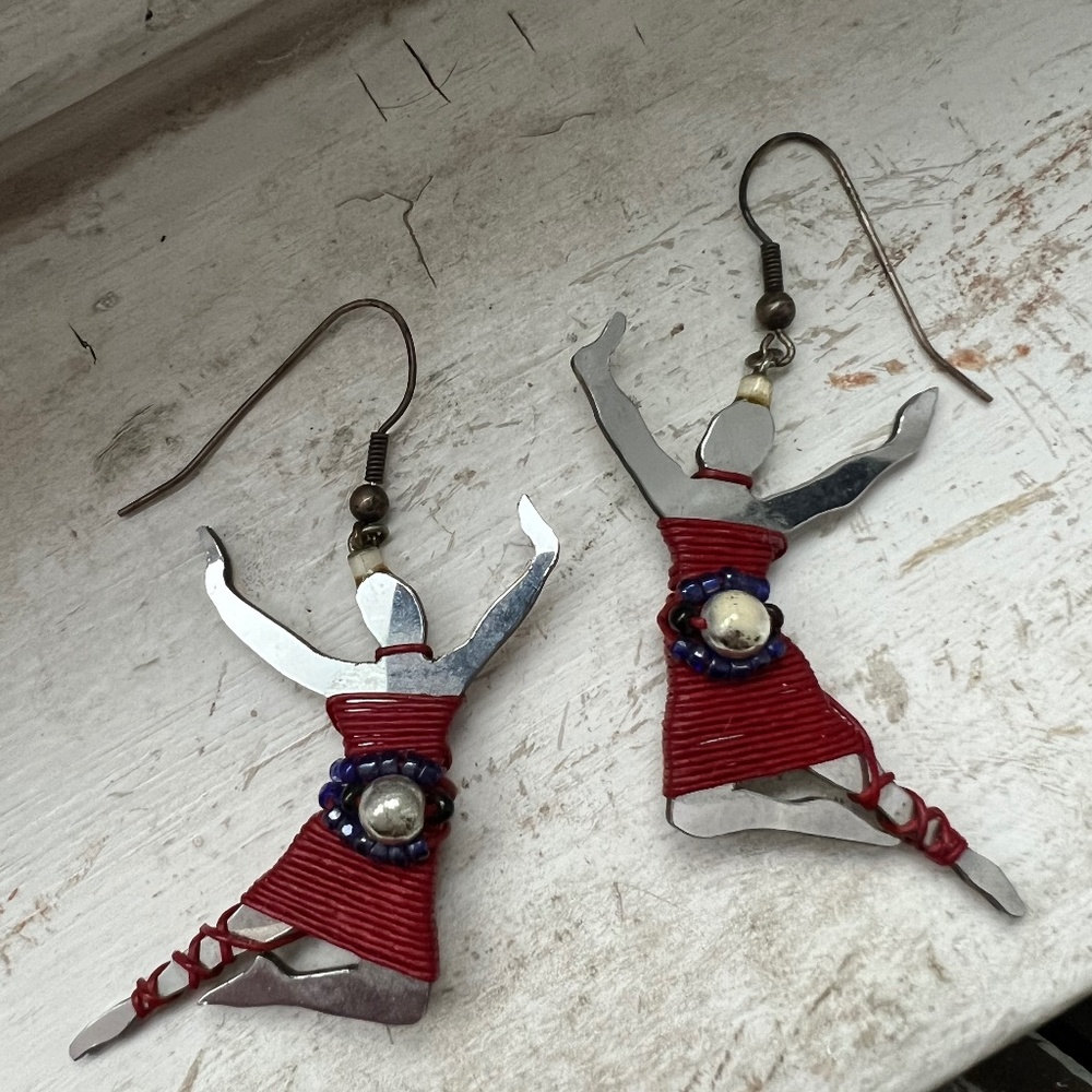 *Rare Find* LizTech Vintage Hand Crafted Leaping Dancer Earrings (1987)